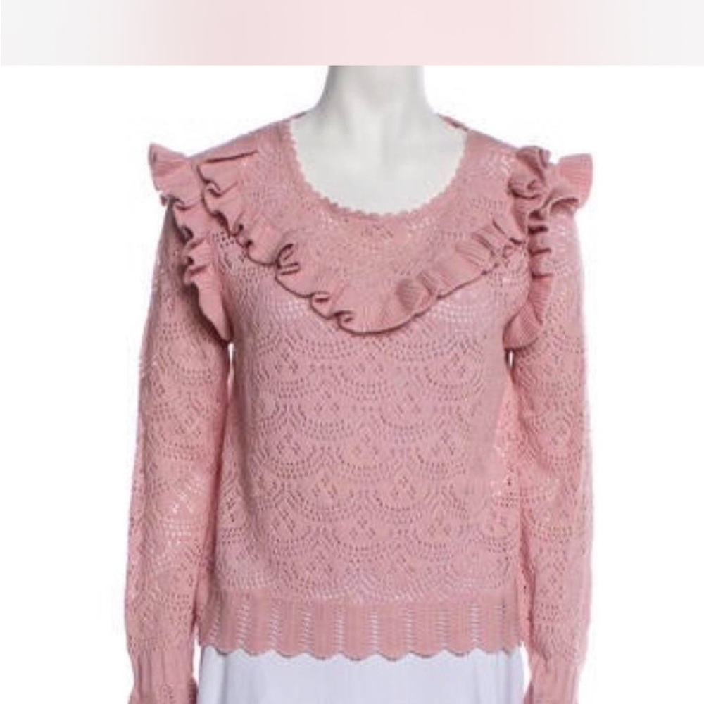 LoveShackFancy cropped scoop neck sweater. Size L.
